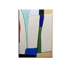 Kindness-Geometric Abstract Oil Painting – Modern Minimalist Wall Art for Home Decor