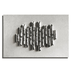 Echoes of Silence-Minimalist 3D Textured Wall Art: Light Gray Concrete – like Sculpture