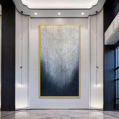Heaven Sky – Minimalist Abstract Oil Painting with Soft Cascading Texture