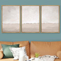 Ethereal Calmscape – Minimalist Vertical Textured Oil Painting in Soft Neutrals