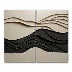 Waves of Serenity-Modern Abstract 2-Piece Wall Art Set – 3D Textured Wave Pattern Decor