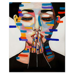 Belle-Modern Abstract Woman Face Art – Vibrant Color Blocks Wall Painting