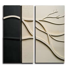 Branches of Time-Modern Minimalist 3D Textured Wall Art – Textured Abstract Wall Art