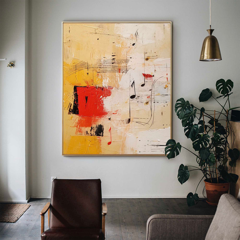vibrant Modern Textured Oil Painting Canvas Original Graffiti Abstract Wall Art Large Yellow Oil Painting Living Room Decor