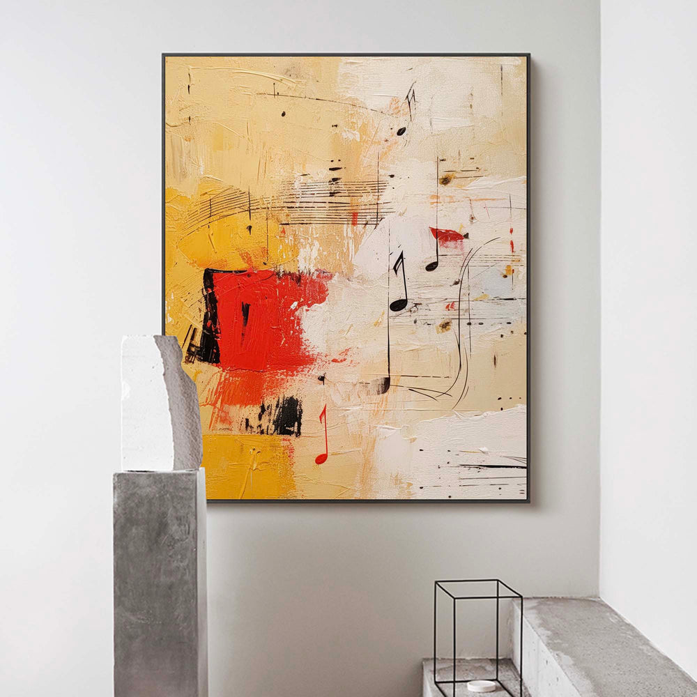 vibrant Modern Textured Oil Painting Canvas Original Graffiti Abstract Wall Art Large Yellow Oil Painting Living Room Decor