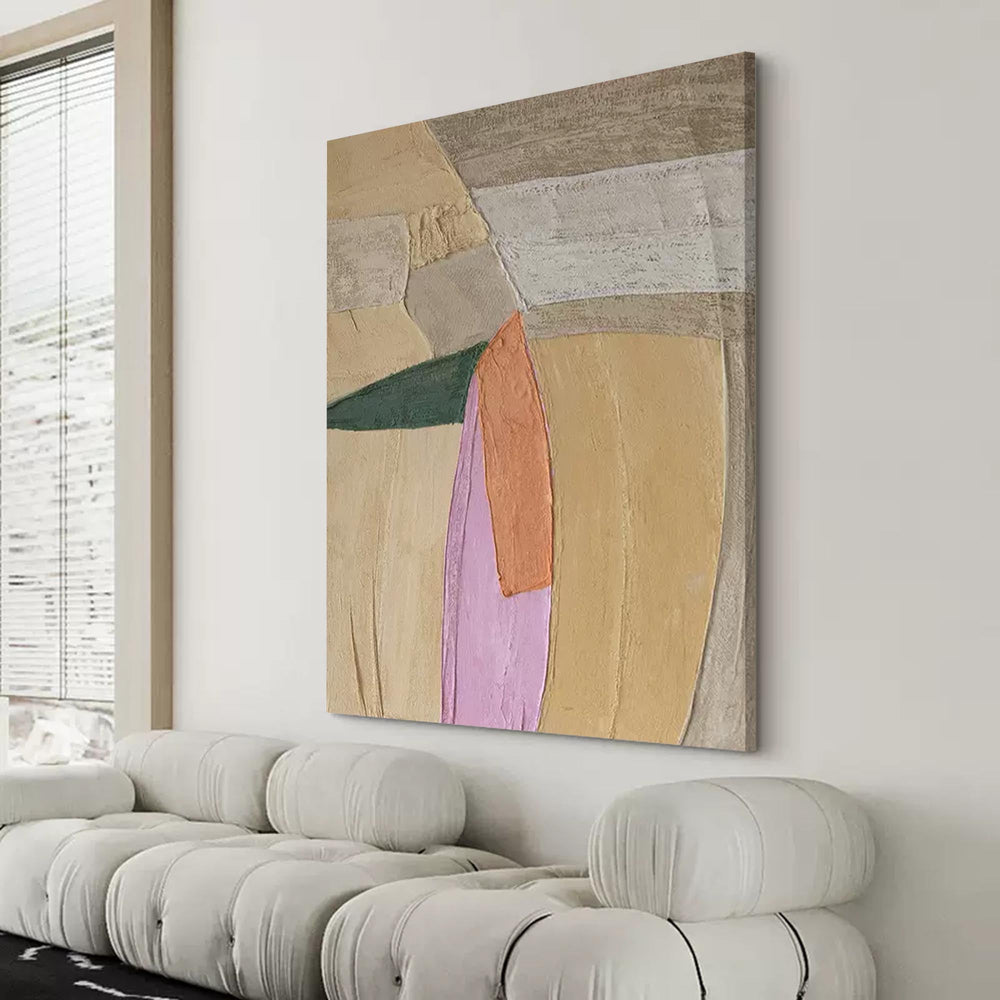 vintage Abstract Wall Art Canvas With Frame Oil Painting Large Minimalist Oil Painting Home Decor