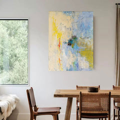 Original Yellow Abstract Oil Painting Large Beige Abstract Painting Modern Minimalist Abstract Painting Contemporary Wall Ar