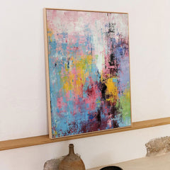 Multicolour Abstract Painting Large Pink Abstract Painting On Canvas Modern Abstract Painting Multicolour Wall Art