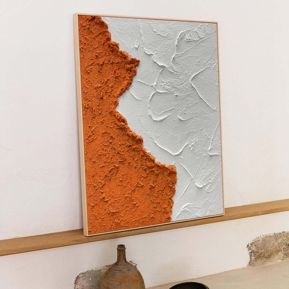 Orange Ocean Abstract Oil Painting Large Original Ocean Texture Painting Ocean Canvas Wall Art Living Room Decoration