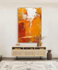 Textured Yellow Abstract Canvas Oil Painting Large Textured Painting Original Wall Art For Living Room