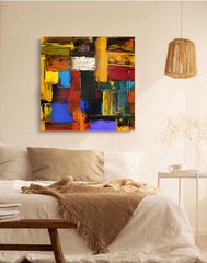 Original Painting On Canvas Abstract Art Geometric Painting Living Room Stylish Wall Decor