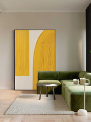 Bright Yellow Large Abstract acrylic painting Texture Minimalist Oil Painting On Canvas Original Wall Art For Living Room
