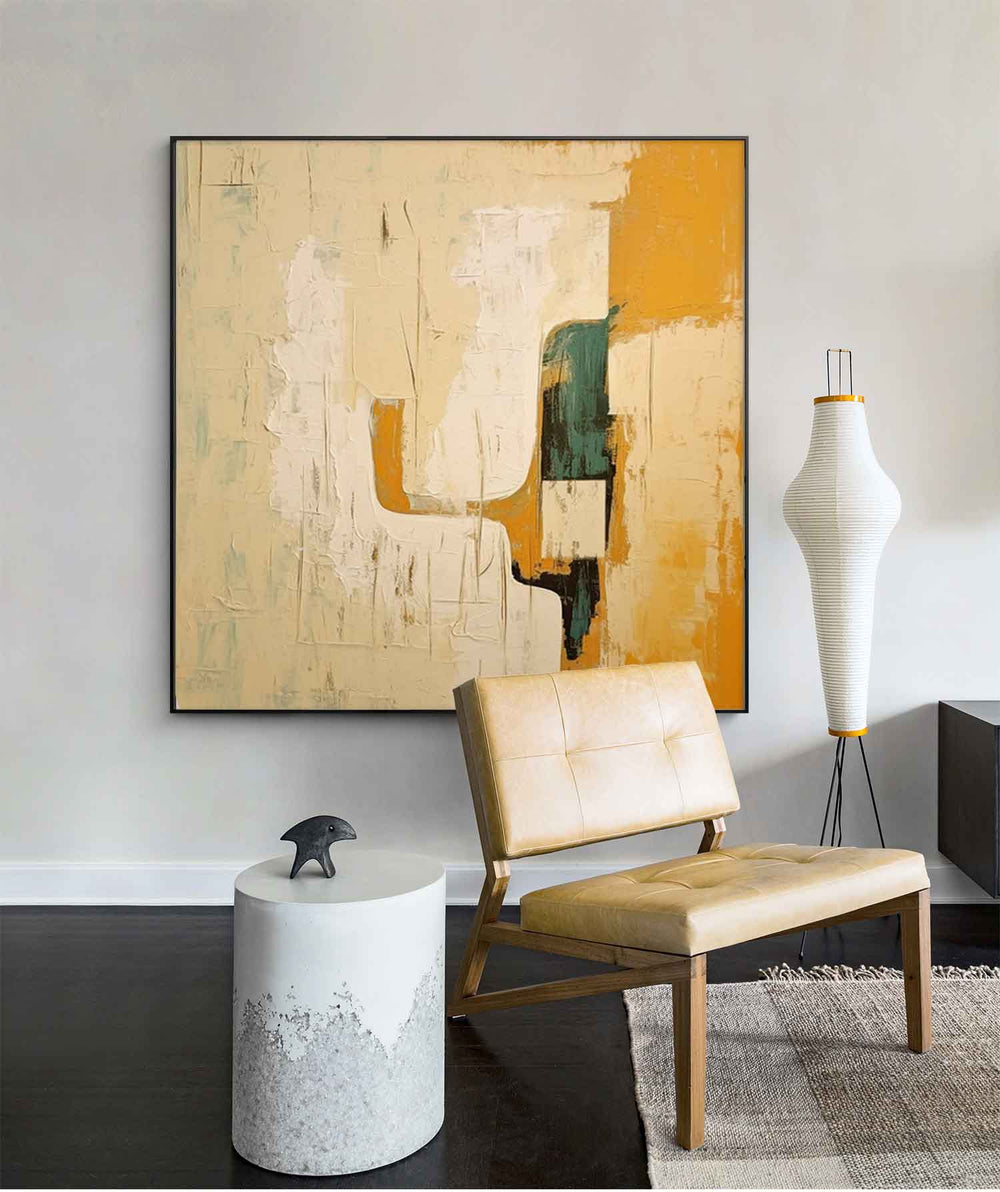 Large Minimalist Art Modern Texture Abstract Acrylic Painting On Canvas Original Beige Canvas Wall Art Home Decor