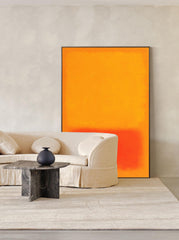 Orange Abstract Texture Wall Art Painting Large Minimalist Original Oil Painting Home Decor