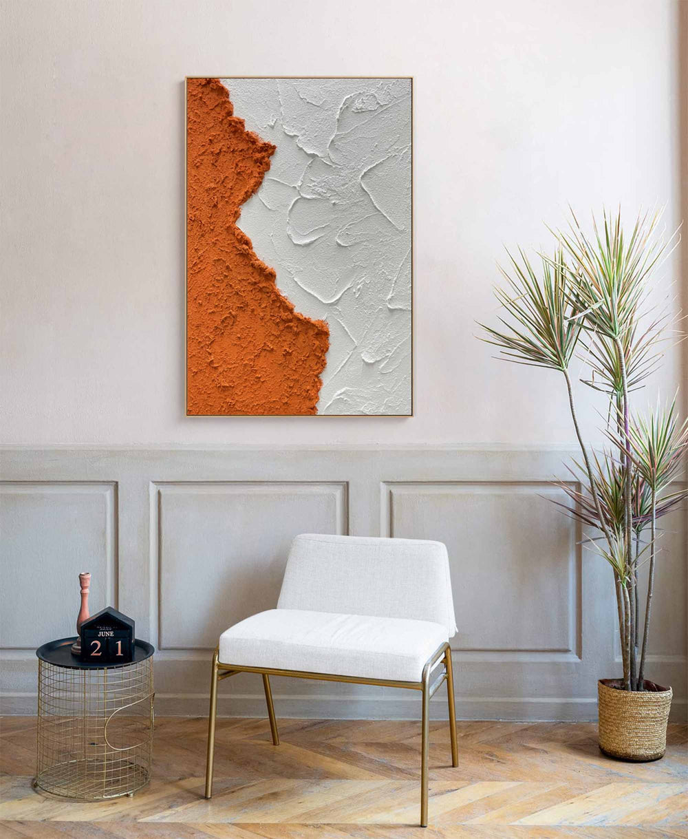 Orange Ocean Abstract Oil Painting Large Original Ocean Texture Painting Ocean Canvas Wall Art Living Room Decoration