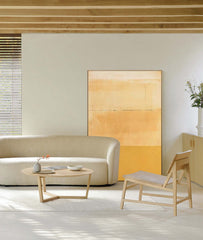 Yellow Abstract Wall Art Canvas With Frame Oil Painting Large Minimalist Oil Painting  Home Decor