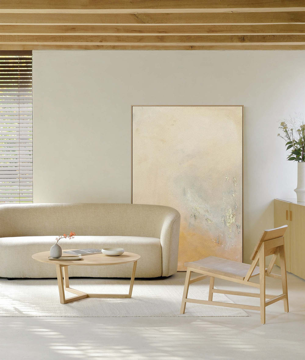 Gold Abstract Wall Art Canvas With Frame Oil Painting Large vintage Minimalist Oil Painting For Living Room
