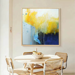 Square Original Abstract Oil Painting With Frame Abstract Acrylic Painting Large Wall Art Modern Art For Living Room