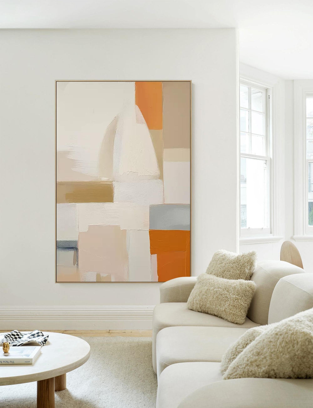 Modern Wall Art Large Geometric Acrylic Painting Original Abstract Oil Painting On Canvas Framed Home Decor