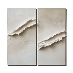 Rift – Textured Abstract Minimalist Diptych Painting for Contemporary Interiors
