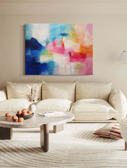 Large Wall Art Original Colorful Abstract Oil Painting On Canvas Modern Oil Painting Living Room Decor