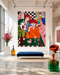 Unique Dinner Party Themed Canvas Art For Housewarming Gift Idea
