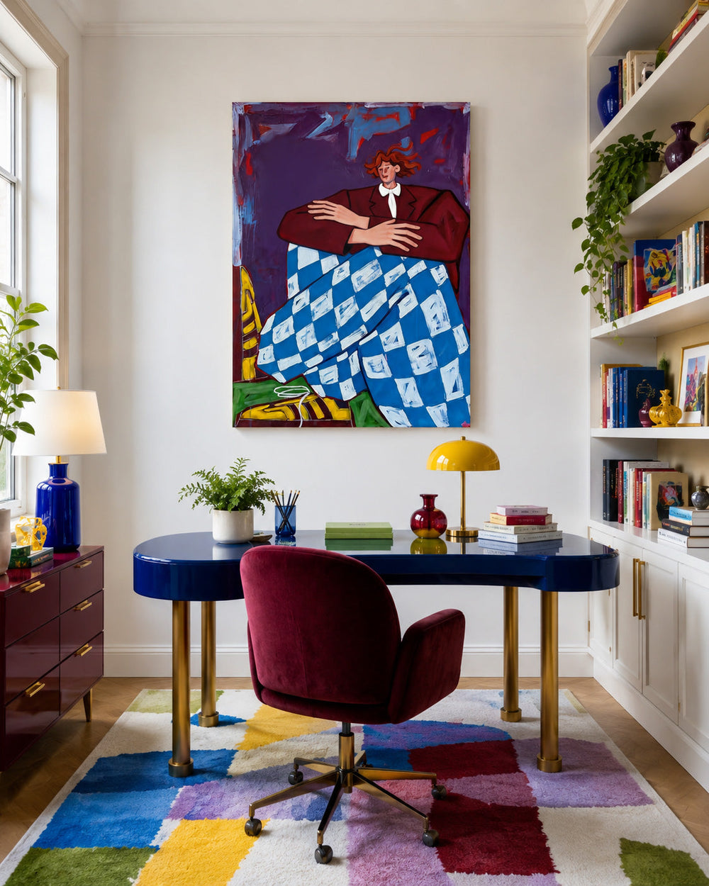 Unique Hand Painted Portrait Of A Man In Retro Style For Art Lovers