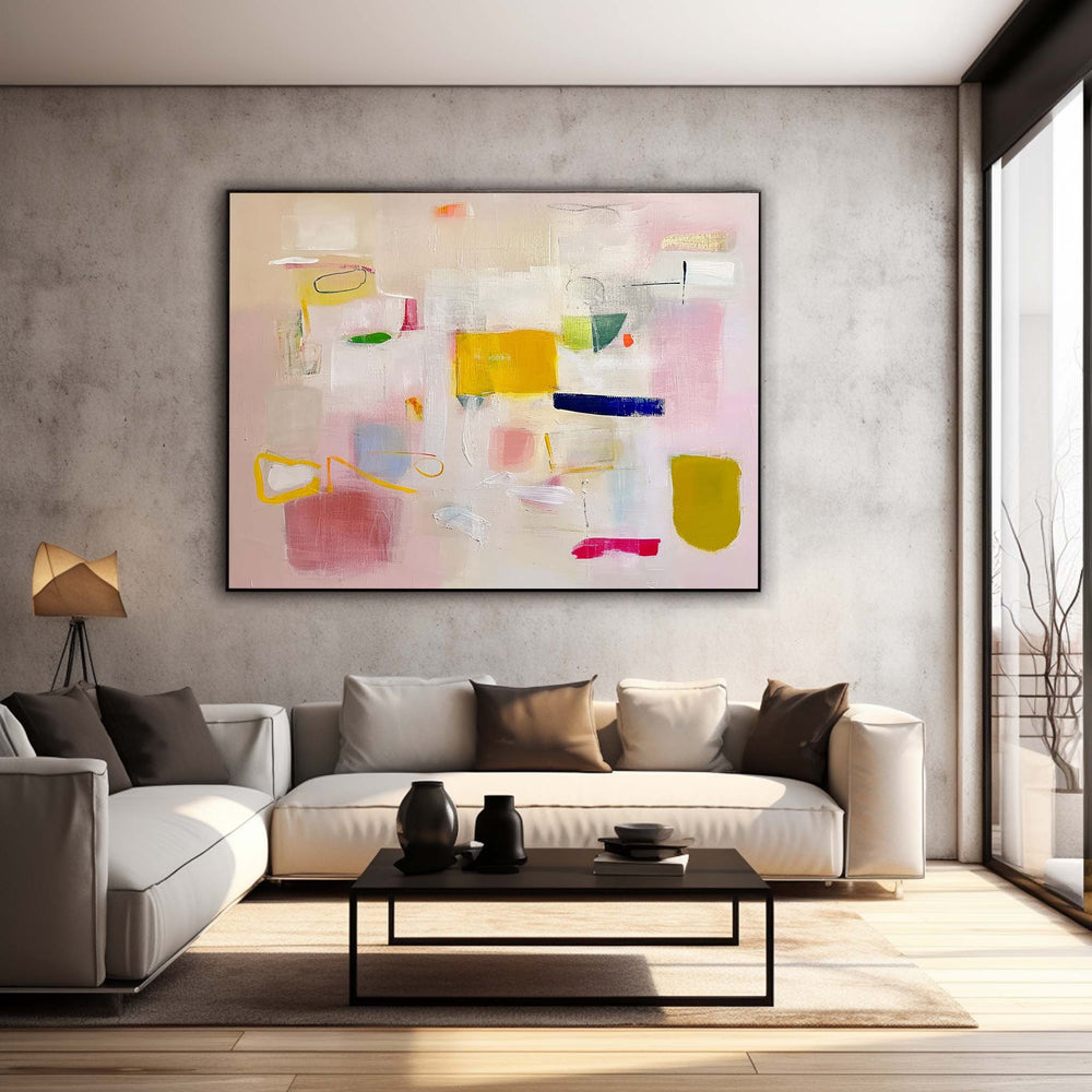 Original Wall Art Vibrant Pink Buy Abstract Paintings Online Large Cute Abstract Oil Painting For Living Room