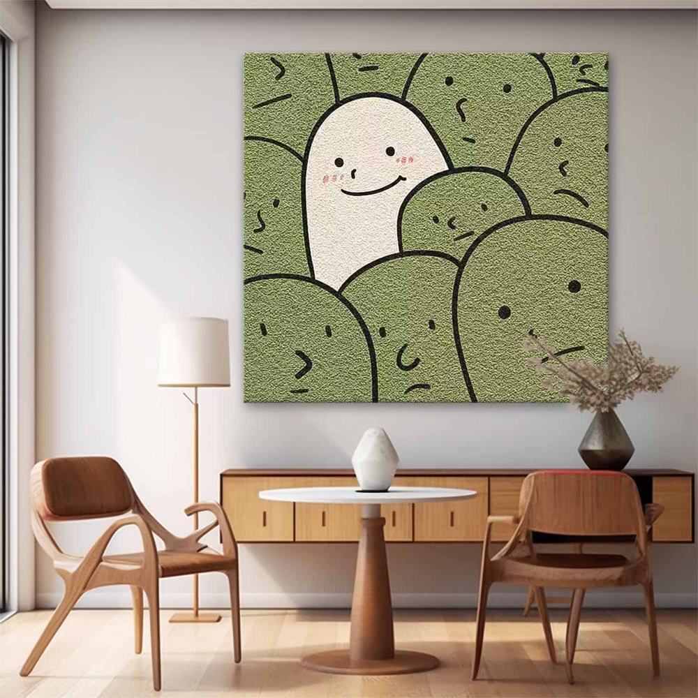 Modern Minimalist Canvas Acrylic Painting Large Interesting Simple Strokes Abstract Wall Art For Living Room