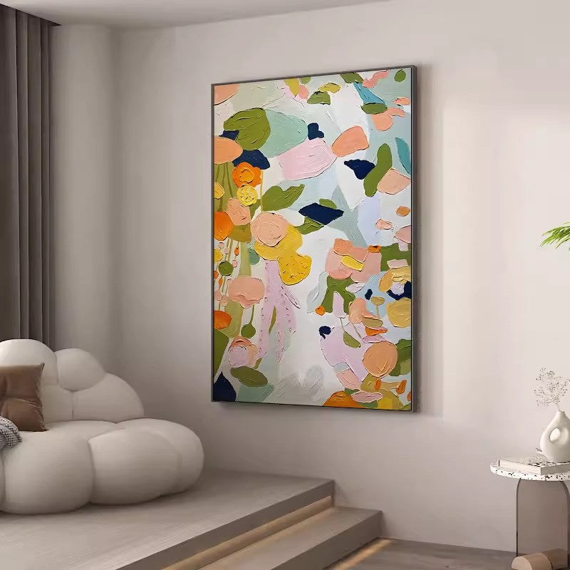 colorful Abstract Oil Painting On Canvas Modern Wall Art Large Original Textured Acrylic Painting For Home Decor