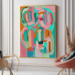 Texture Couple Abstract Oil Painting Large Lovers Acrylic Painting On Canvas Original Artwork For Living Room