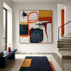 Amber Loop Abstract – Modern Geometric Wall Art