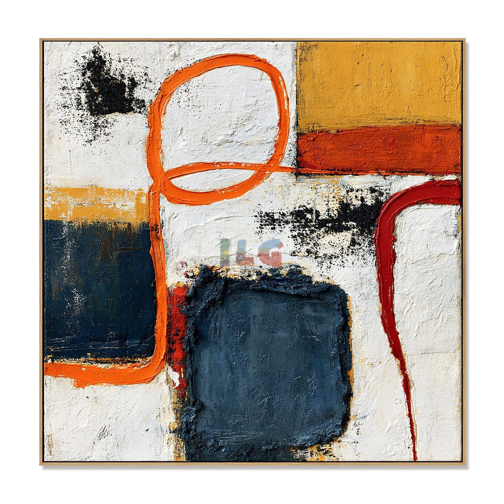 Amber Loop Abstract – Modern Geometric Wall Art hand-painted wall art