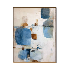 Azure Stillness Composition – Abstract Textured Wall Art hand-painted wall art