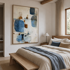 Azure Stillness Composition – Abstract Textured Wall Art