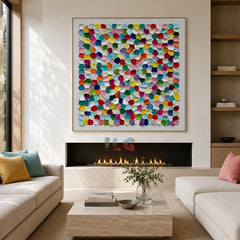 Confetti Petal Mosaic – Abstract Textured Wall Art