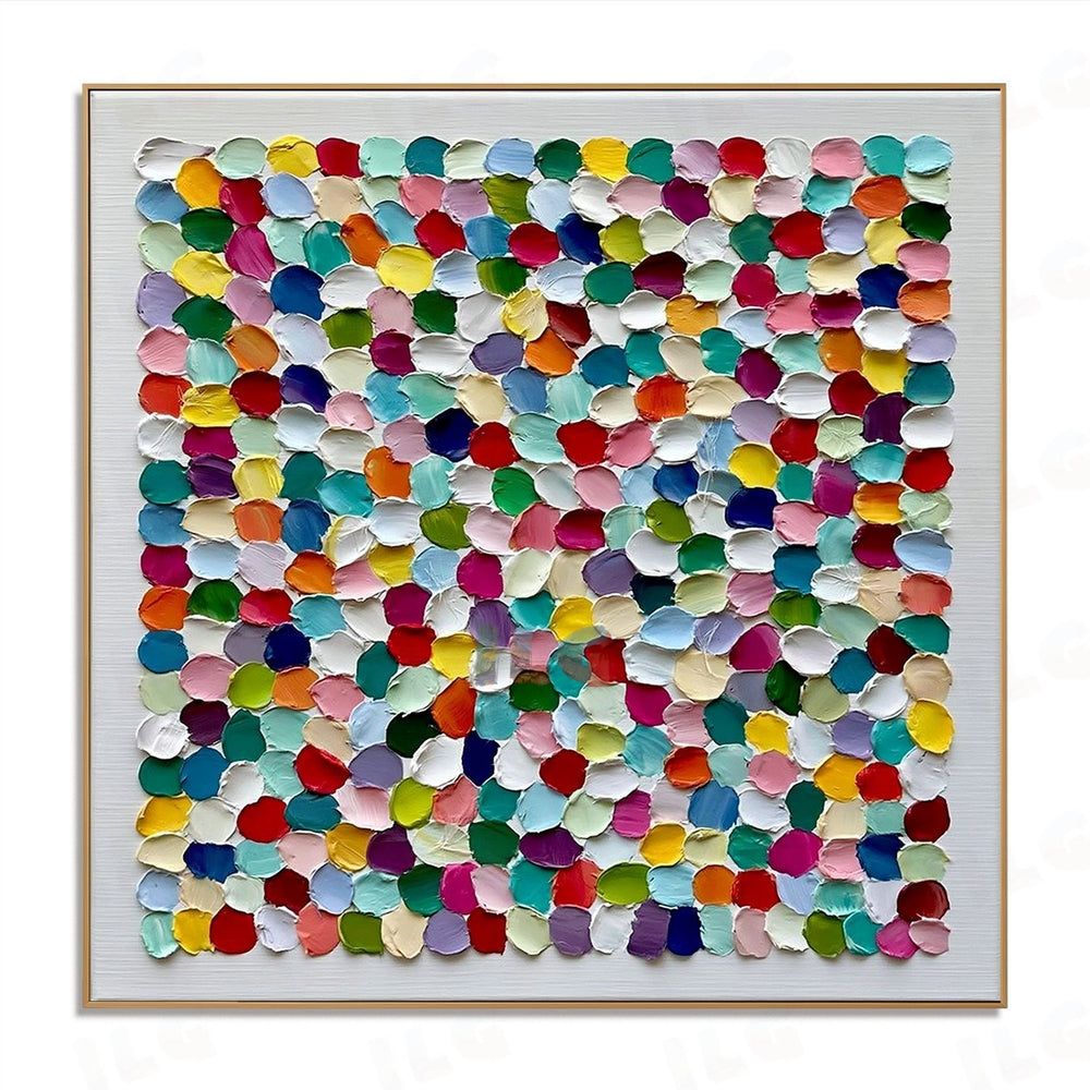 Confetti Petal Mosaic – Abstract Textured Wall Art hand-painted wall art