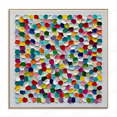 Confetti Petal Mosaic – Abstract Textured Wall Art hand-painted wall art