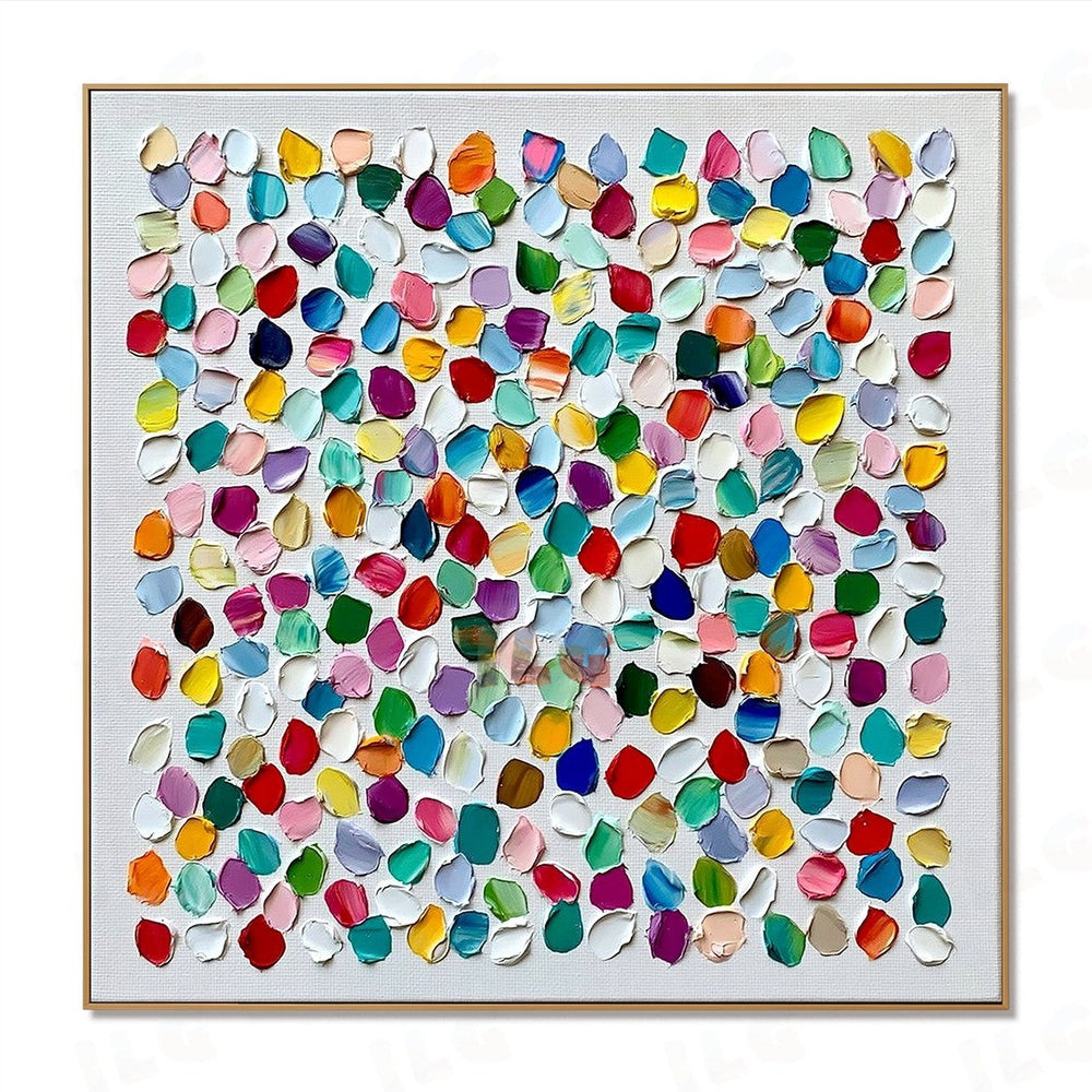 Festival Petal Array – Abstract Textured Wall Art hand-painted wall art