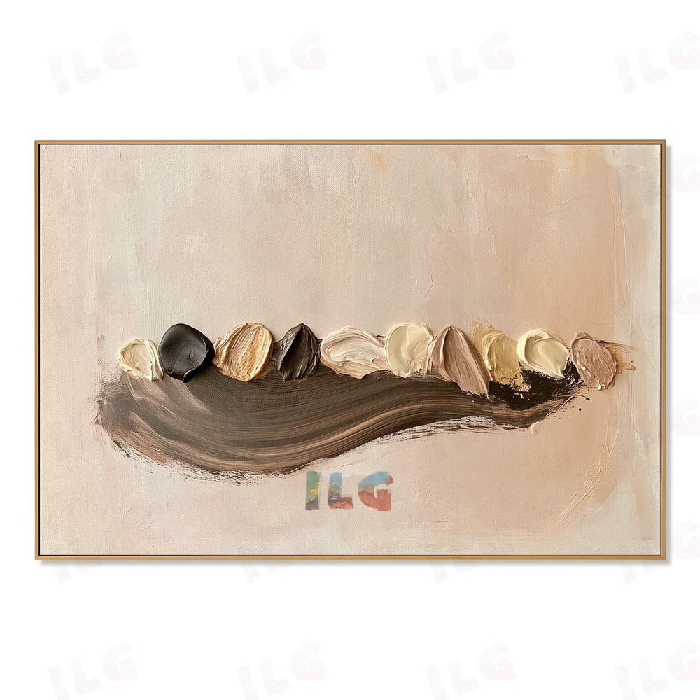 Fluid Horizon – Sculpted Drift Minimal Wall Art hand-painted wall art