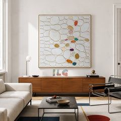 Gilded Cobble Serenity – Abstract Textured Wall Art