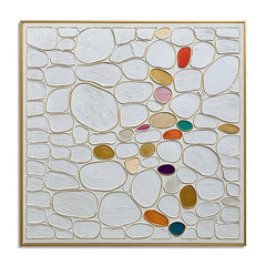 Gilded Cobble Serenity – Abstract Textured Wall Art hand-painted wall art