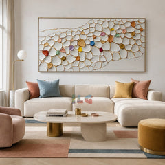 Gilded Mosaic Current – Abstract Textured Wall Art
