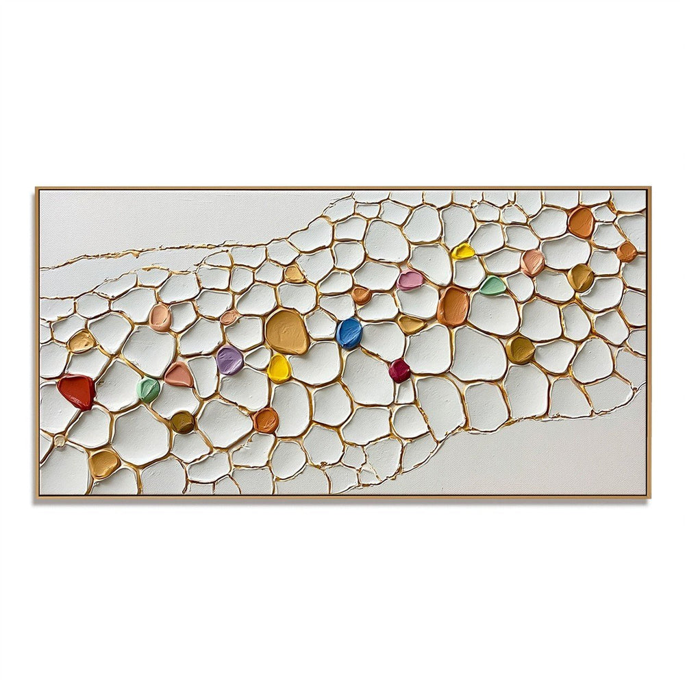 Gilded Mosaic Current – Abstract Textured Wall Art hand-painted wall art