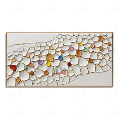 Gilded Mosaic Current – Abstract Textured Wall Art hand-painted wall art