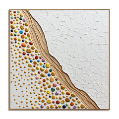 Gilded Pebble Stream – Abstract Textured Wall Art hand-painted wall art