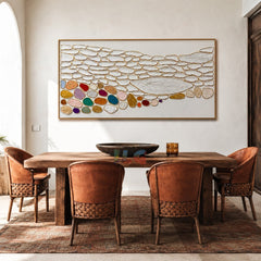 Golden Riverbed Mosaic – Abstract Textured Wall Art