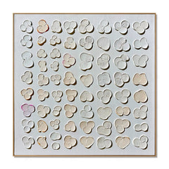 Ivory Bloom Grid – Abstract Textured Wall Art hand-painted wall art