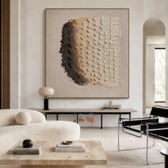 Material Flow – Dual Texture Transition Wall Art