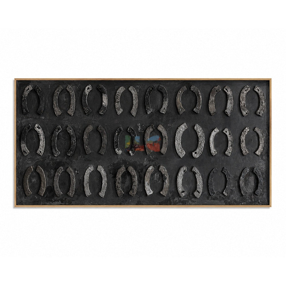 Midnight Horseshoe Rhythm – Western Textured Wall Art hand-painted wall art